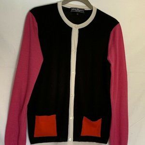 Salvatore Ferragamo ~ Wool/Silk Button Down 2 pocket Cardigan/Sweater~Italy~Sz.M